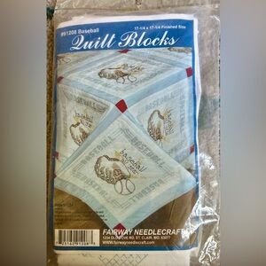 Fairway Needlecraft Quilt Blocks #91208 Baseball Allstar  ~New